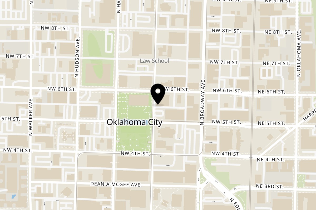 Map showing the location of JK by Chef King on 612 N Robinson Ave in Oklahoma City